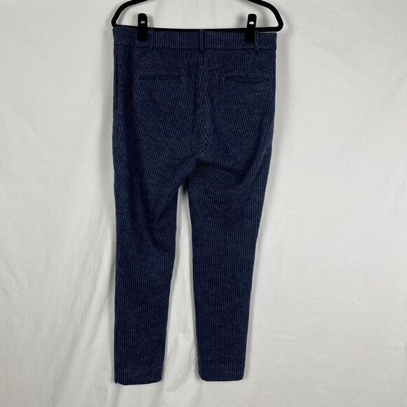 J. Crew Blue Pinstripe Wool Cotton Blend Slim Ankle Dress Pants - Women’s 10 - Picture 5 of 8